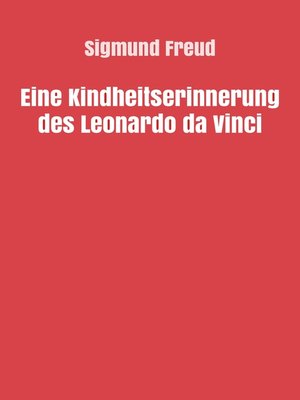 cover image of Eine Kindheitserinnerung des Leonardo da Vinci